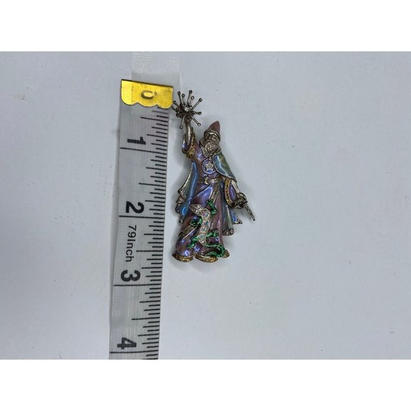 Kirk's Folly Merlin Pin Brooch Wizard Silver Tone Sorcerer Moon Stars Lizzard - Picture 5 of 8